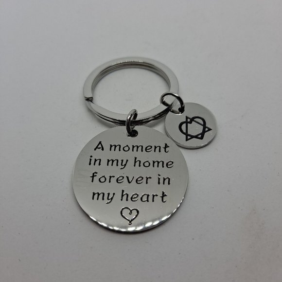 Adoption Keychain Gift A Moment In My Home Forever In My Heart Keyring - Picture 1 of 5
